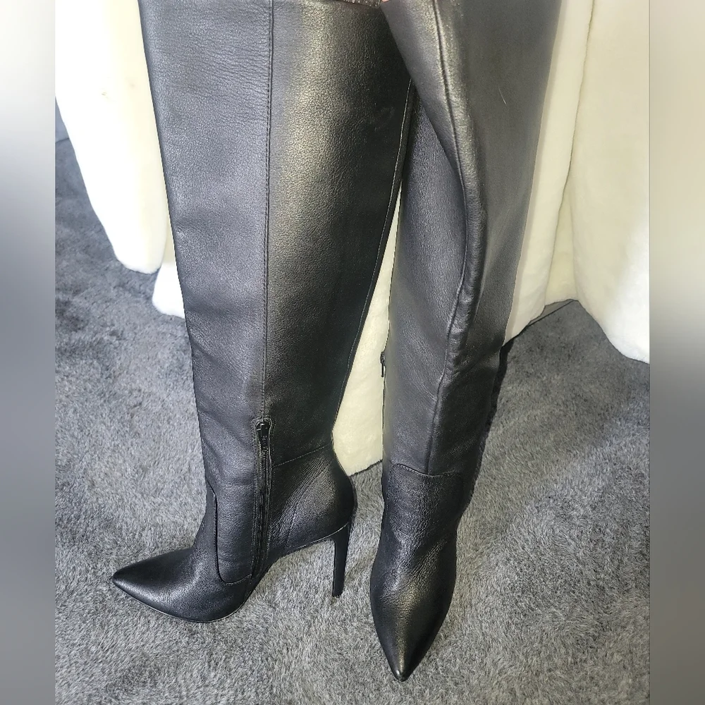 Kenneth Cole Leather Black Knee-High Women's Boots